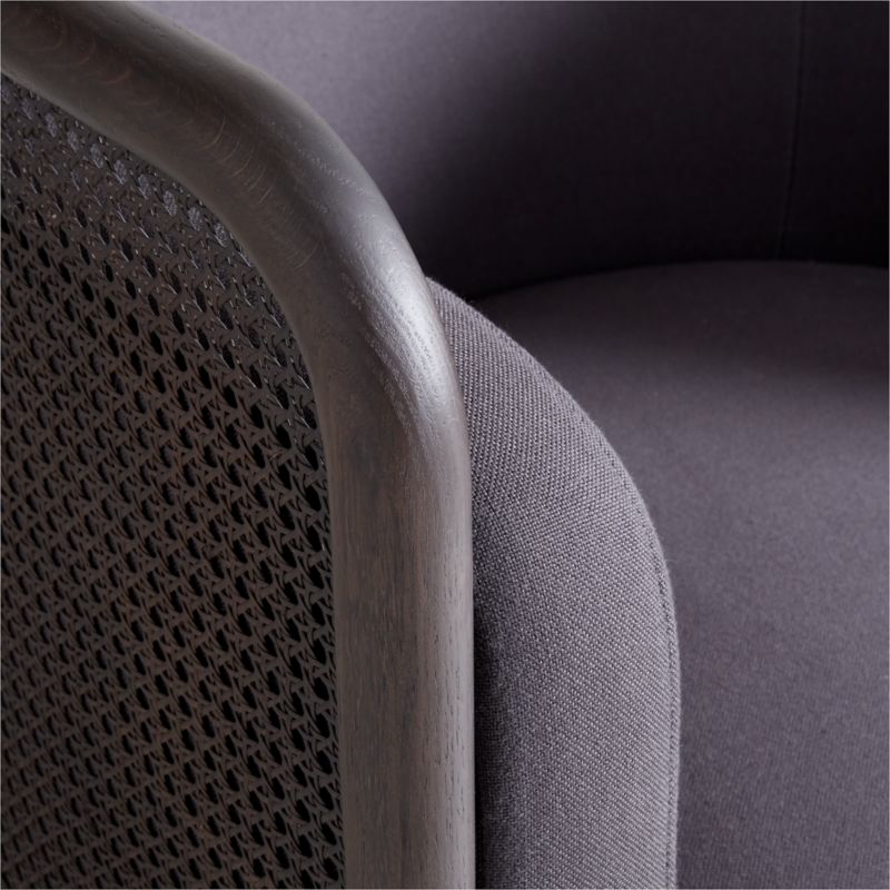 Fields Cane Back Charcoal Grey Swivel Accent Chair by Leanne Ford - image 8 of 9