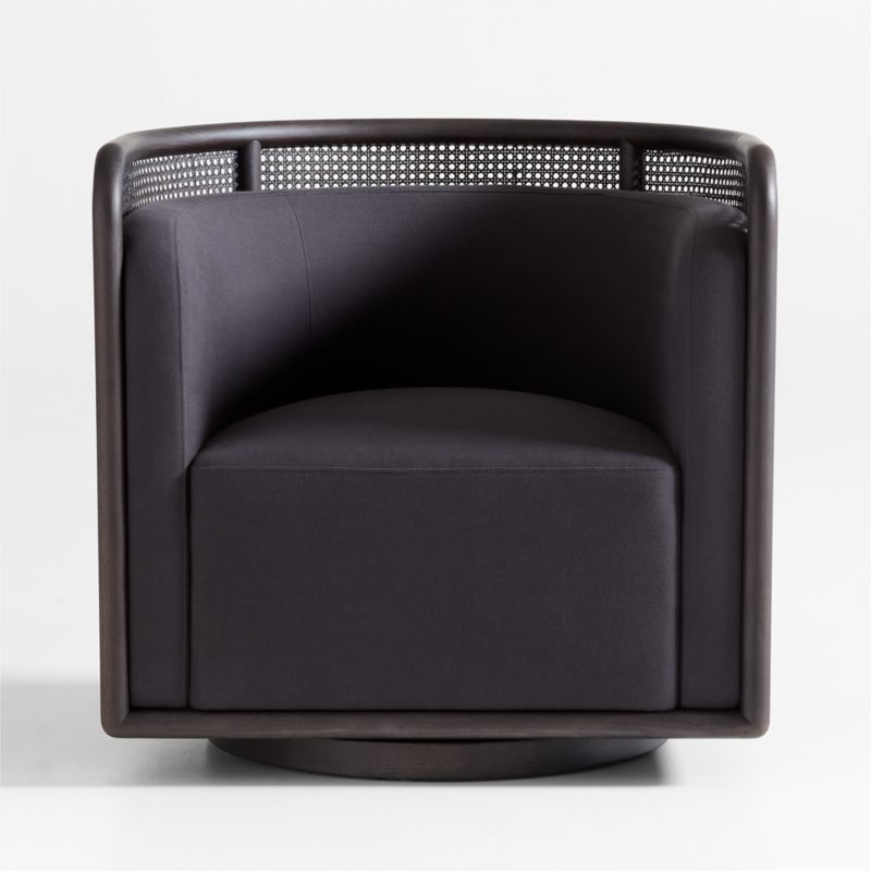 Fields Cane Back Charcoal Grey Swivel Accent Chair by Leanne Ford - image 5 of 9