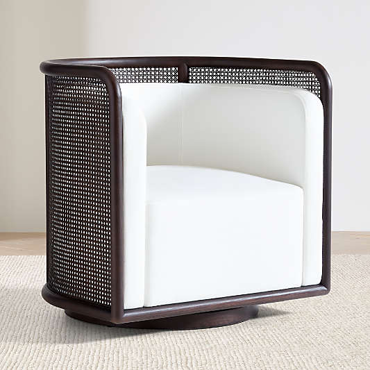 Fields Cane Back Swivel Accent Chair by Leanne Ford