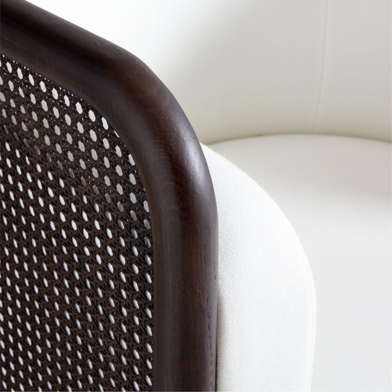 Fields Cane Back Dark Brown and White Swivel Accent Chair by Leanne Ford - image 5 of 6