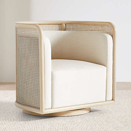 Fields Cane Back Swivel Accent Chair by Leanne Ford