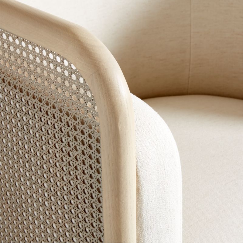 Fields Cane Back Whitewash Swivel Accent Chair by Leanne Ford - image 5 of 6