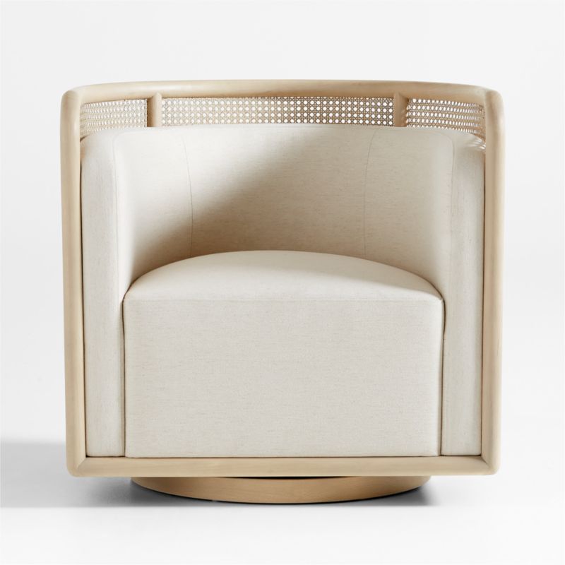 Fields Cane Back Whitewash Swivel Accent Chair by Leanne Ford - image 2 of 6