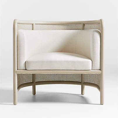 Fields Cane Back White Wash and Natural Accent Chair by Leanne Ford