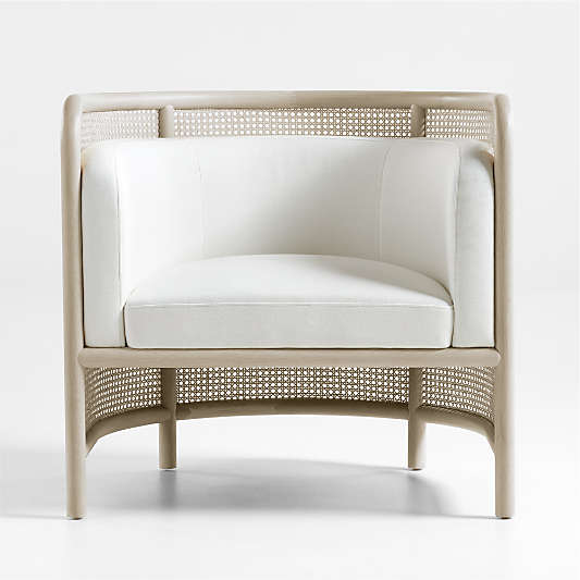 Fields Cane Back White Wash Accent Chair by Leanne Ford