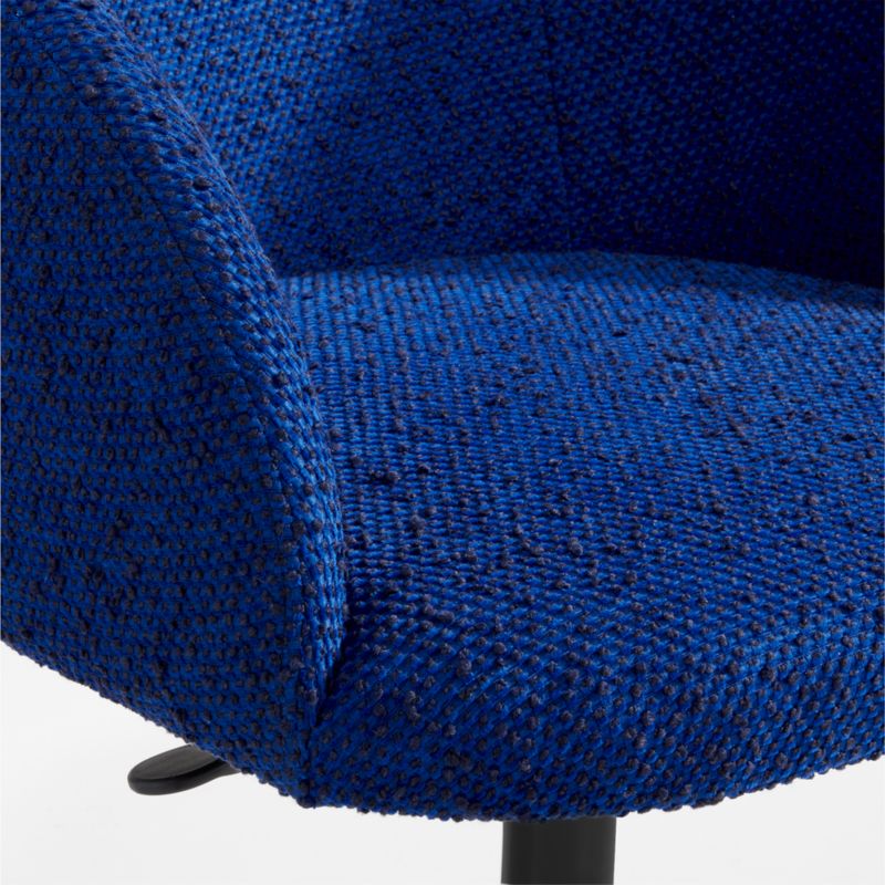 Finch Cobalt Blue Boucle Kids Desk Chair with Base