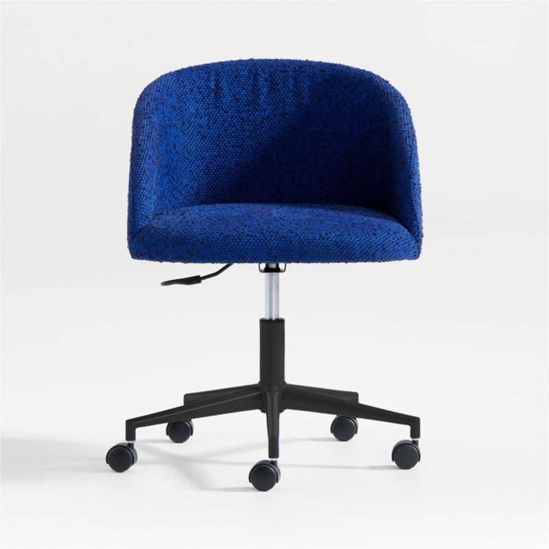 Finch Cobalt Blue Boucle Kids Desk Chair with Base