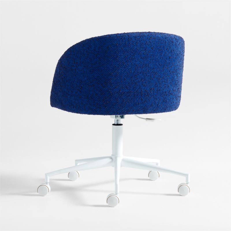 Finch Cobalt Blue Boucle Kids Desk Chair with White Base - image 3 of 5