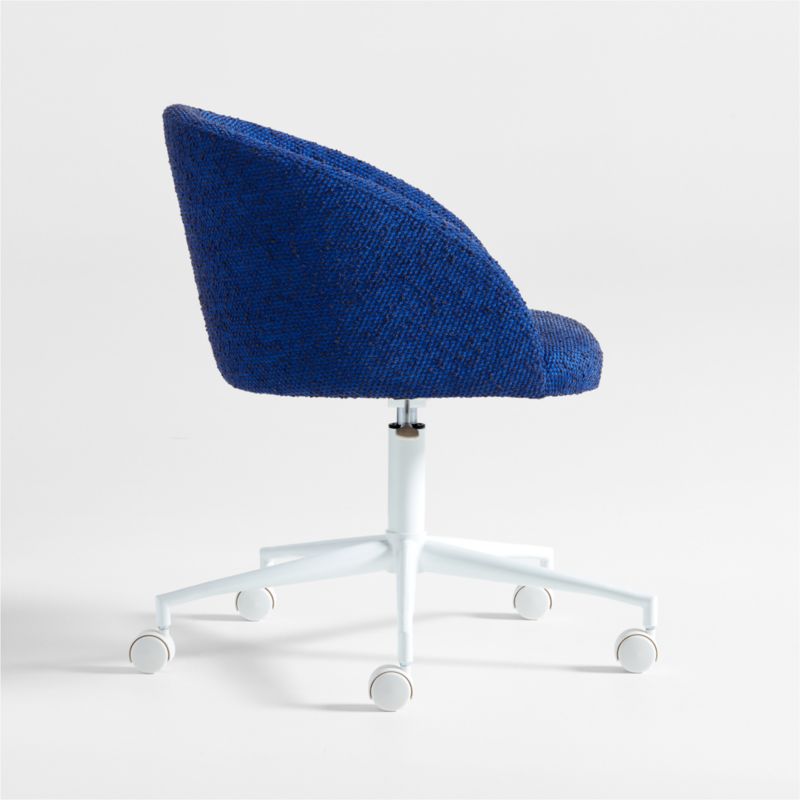 Finch Cobalt Blue Boucle Kids Desk Chair with White Base - image 2 of 5