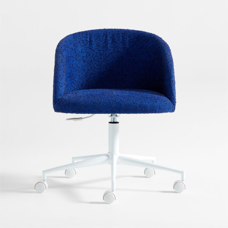 Finch Cobalt Blue Boucle Kids Desk Chair with White Base - image 1 of 5