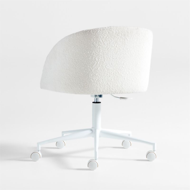 Finch Cream Boucle Kids Desk Chair with White Base - image 15 of 22