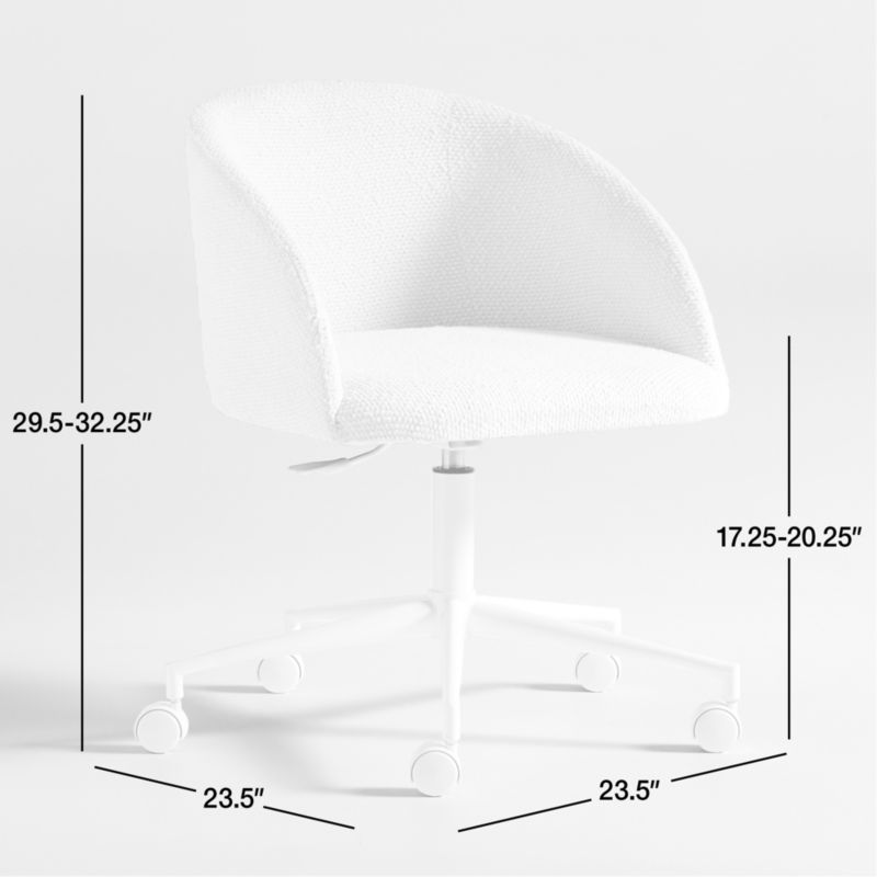 View Finch Cream Boucle Kids Desk Chair with White Base - image 3 of 22