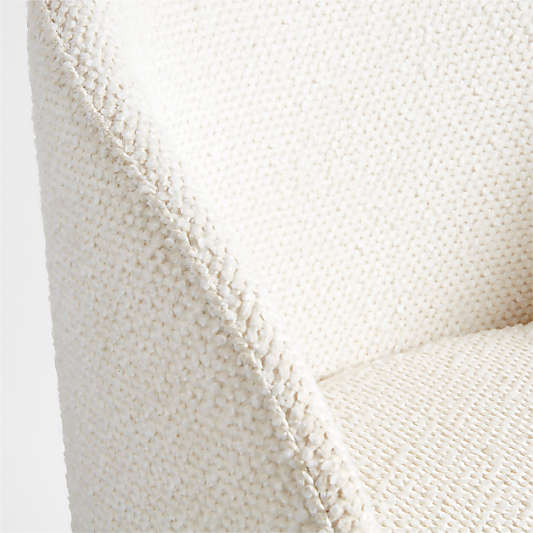 Finch Cream Boucle Kids Desk Chair with White Base