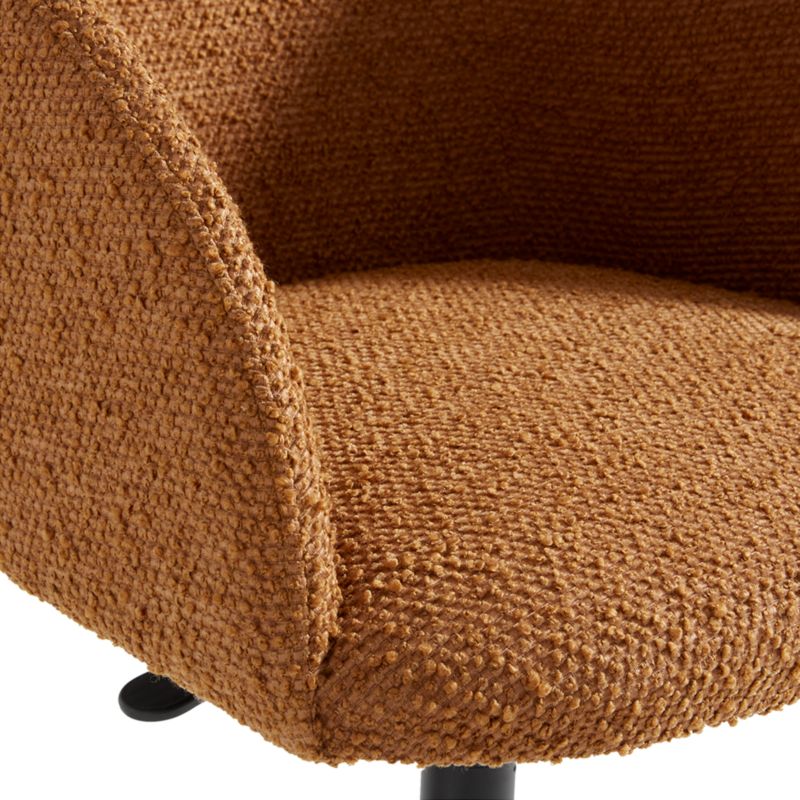 Finch Maple Brown Boucle Kids Desk Chair with Base