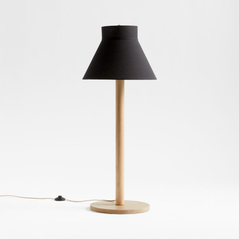 Finley Adjustable Wooden Floor Lamp + Reviews | Crate & Barrel