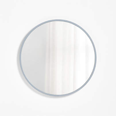 Finn Blue Wooden 31" Round Kids Wall Mirror