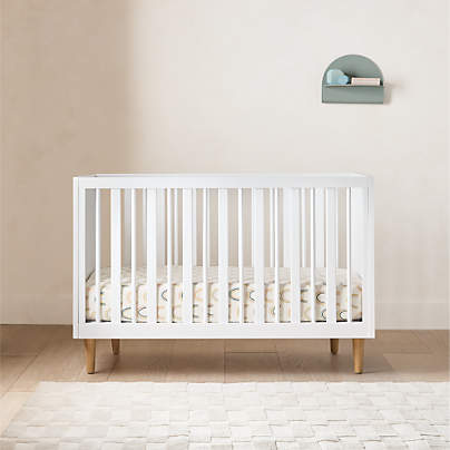 Finn White Wood Convertible Crib
