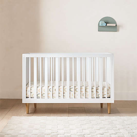 Finn White Wood Convertible Crib