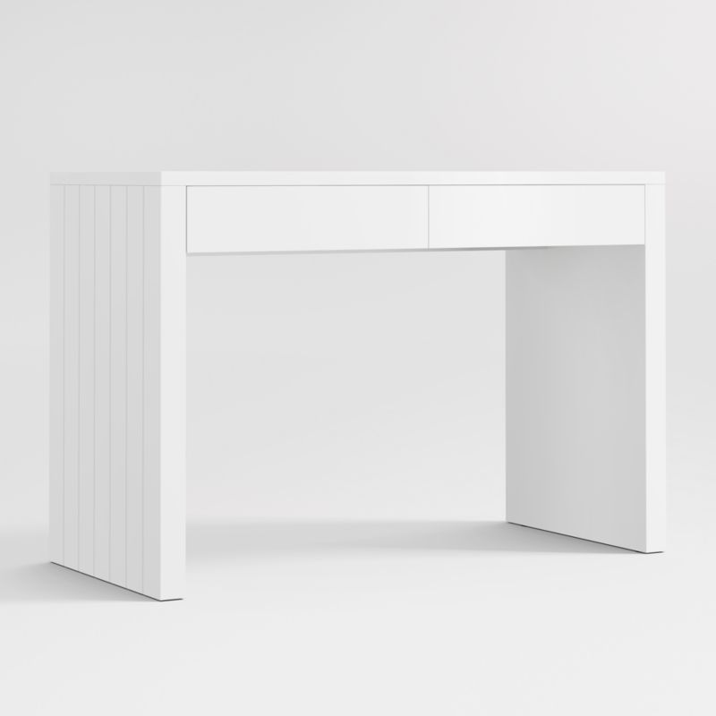 Finn White Wood 2-Drawer Kids Desk