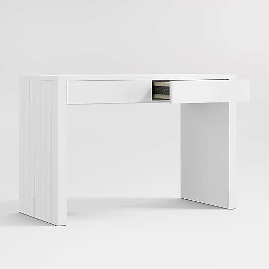 Finn 44" White Wood 2-Drawer Kids Desk