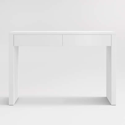 Finn 44" White Wood 2-Drawer Kids Desk