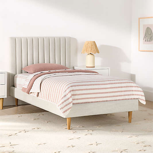 Finn Natural Upholstered Kids Twin Bed