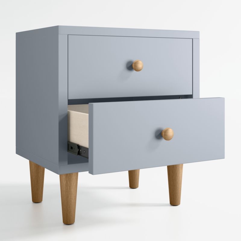 Finn Mist Blue Wood 2-Drawer Kids Nightstand - image 3 of 5