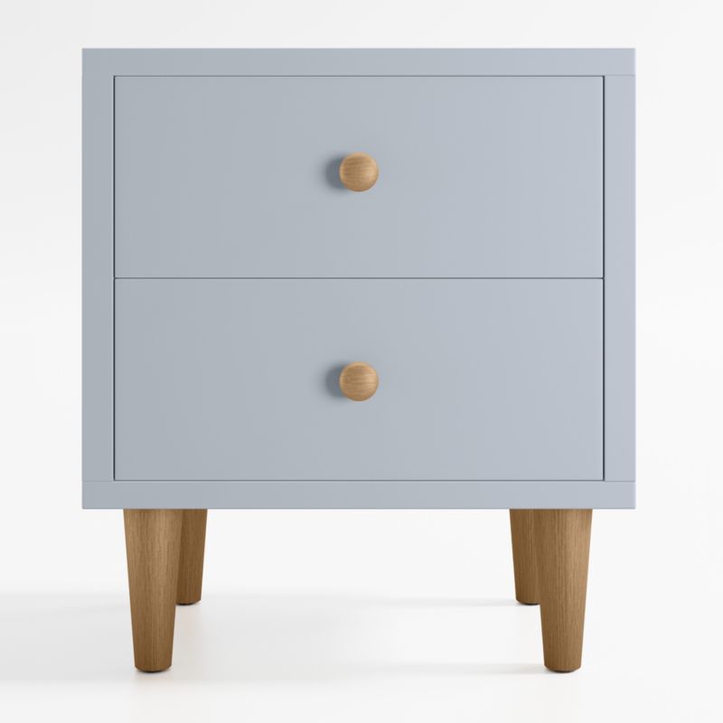 Finn Mist Blue Wood 2-Drawer Kids Nightstand - image 0 of 5