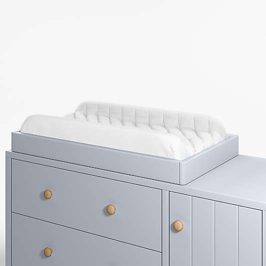 Finn Mist Blue Wood Changing Table Topper