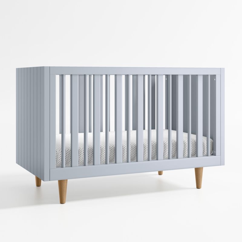 Finn Mist Blue Wood Convertible Baby Crib - image 0 of 8