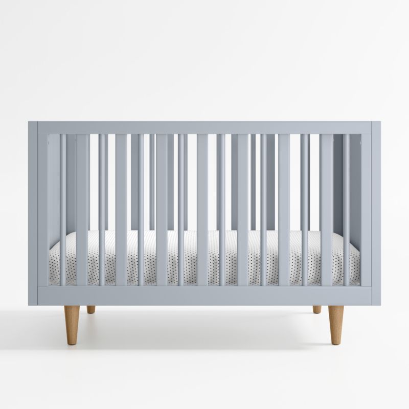 Finn Mist Blue Wood Convertible Baby Crib - image 4 of 8