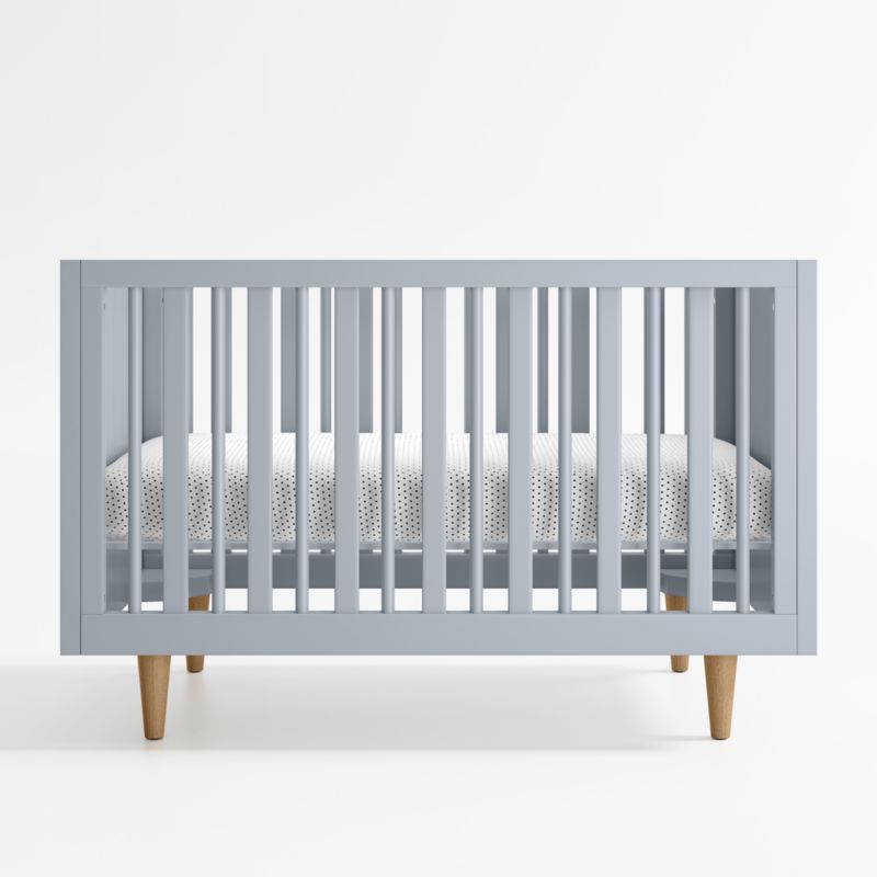 Finn Mist Blue Wood Convertible Baby Crib - image 3 of 8