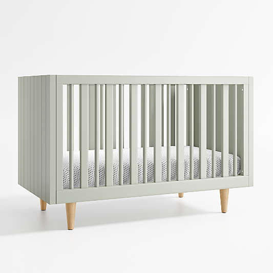 Finn Sage Green Wood Convertible Baby Crib