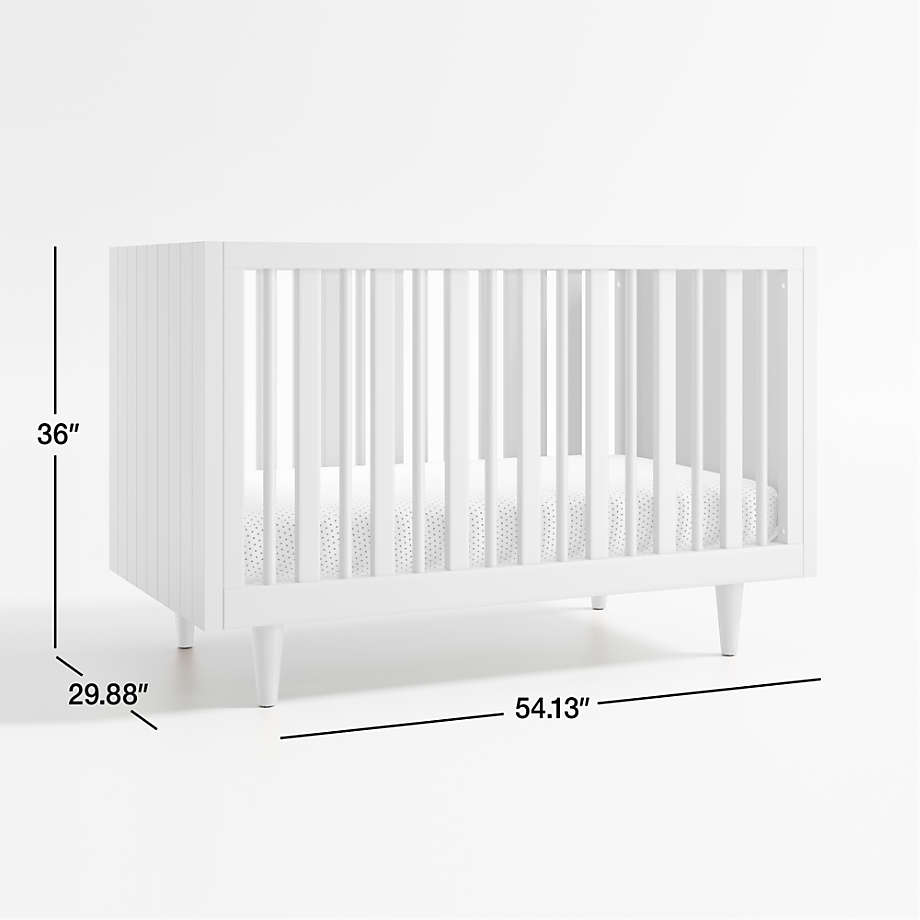 View Finn Mist Blue Wood Convertible Baby Crib with Toddler Bed Rail - image 3 of 13
