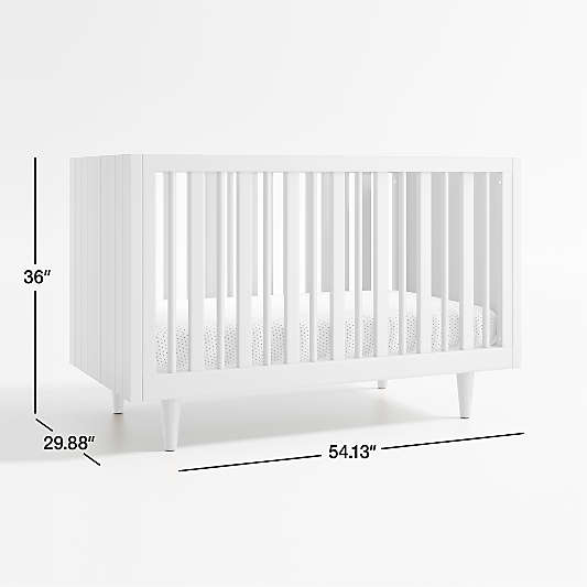 Finn White Wood Convertible Baby Crib