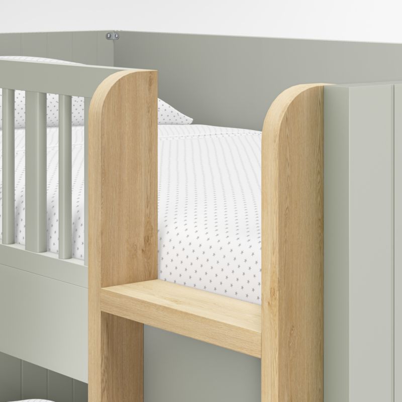 Finn Sage Green Wood Kids Bunk Bed with Oak Wood Ladder - image 5 of 7