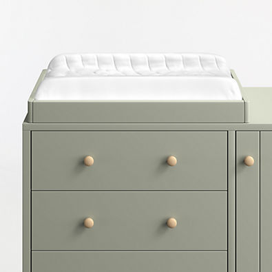 View Finn Sage Green Wood Baby Changing Table Topper details