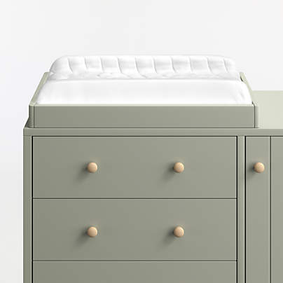 Finn Sage Green Wood Baby Changing Table Topper