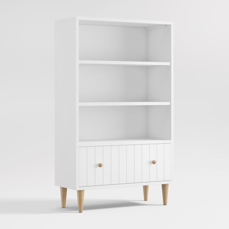 Finn Tall Wood 3-Shelf Kids Bookcase with Drawer