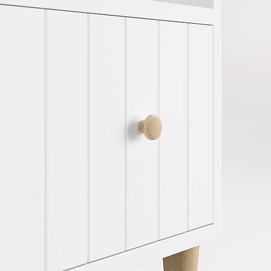 Finn 36" White Wood 3-Shelf Tall Kids Bookcase with Drawer