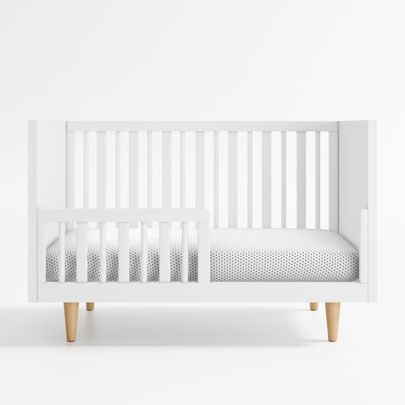 Finn Wood Convertible Baby Crib with Toddler Bed Rail