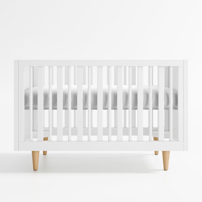 Finn Wood Convertible Baby Crib with Toddler Bed Rail