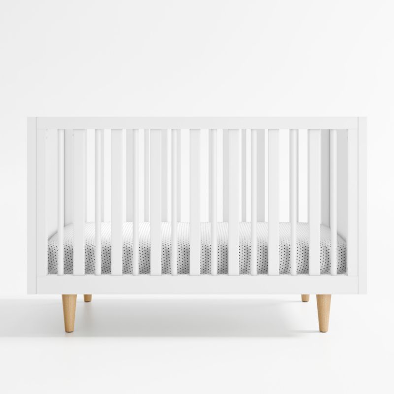 Finn White Wood Convertible Baby Crib Reviews Crate Kids