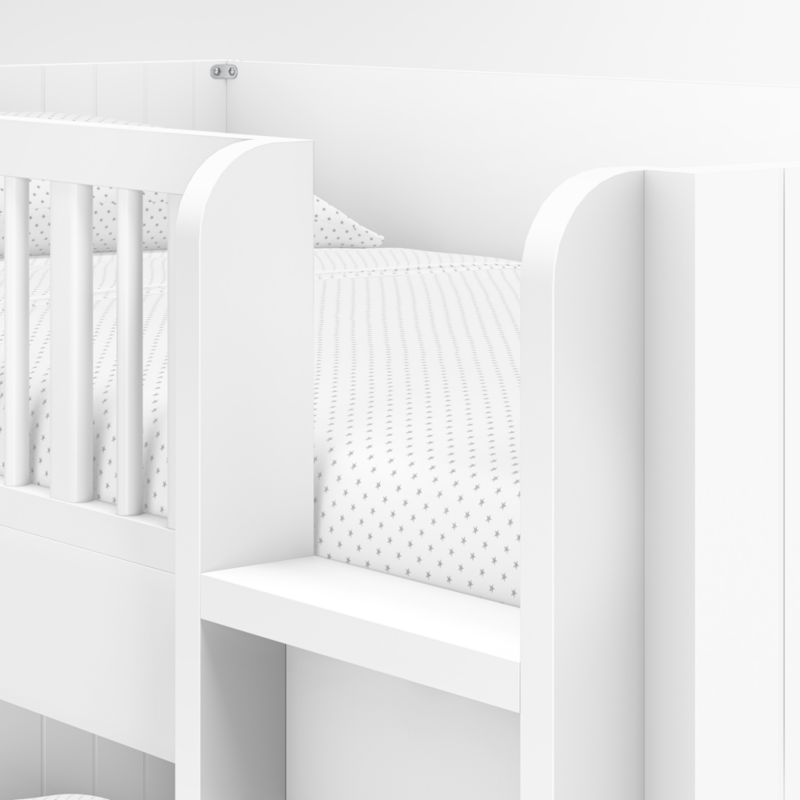 Finn White Wood Kids Bunk Bed with White Wood Ladder - image 5 of 7