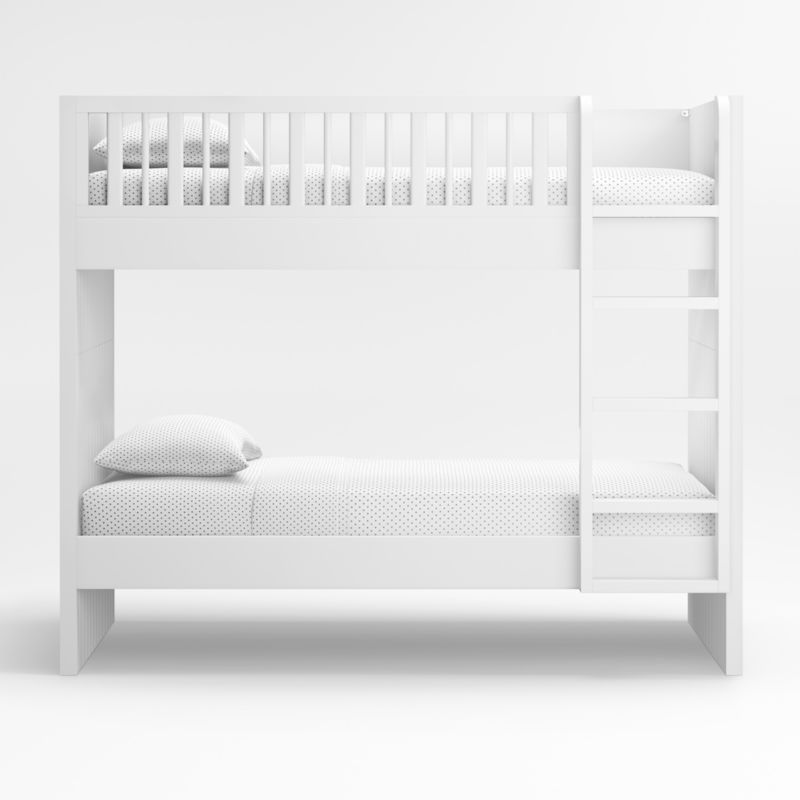 Finn White Wood Kids Bunk Bed with White Wood Ladder - image 3 of 7