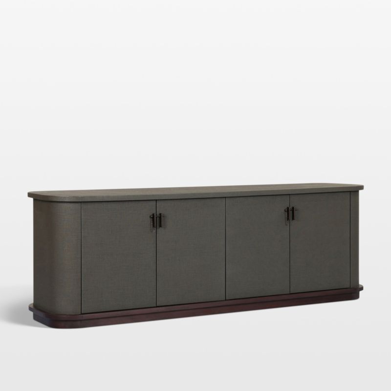 Finnegan 80" Dark Green Linen Wood Media Console - image 2 of 8