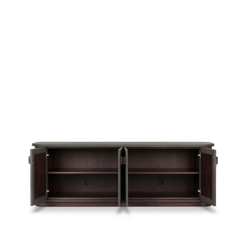 Finnegan 80" Dark Green Linen Wood Media Console - image 1 of 8