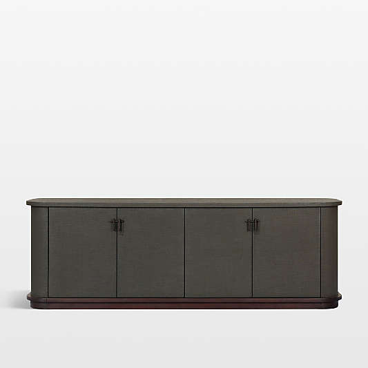 Finnegan 80" Dark Green Linen Wood Media Console