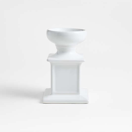Firenze White Ceramic Candle Holders