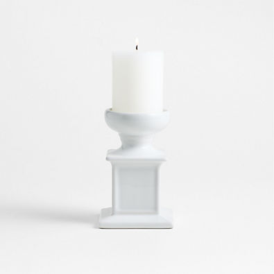 View Firenze 6" White Ceramic Pillar Candle Holder details